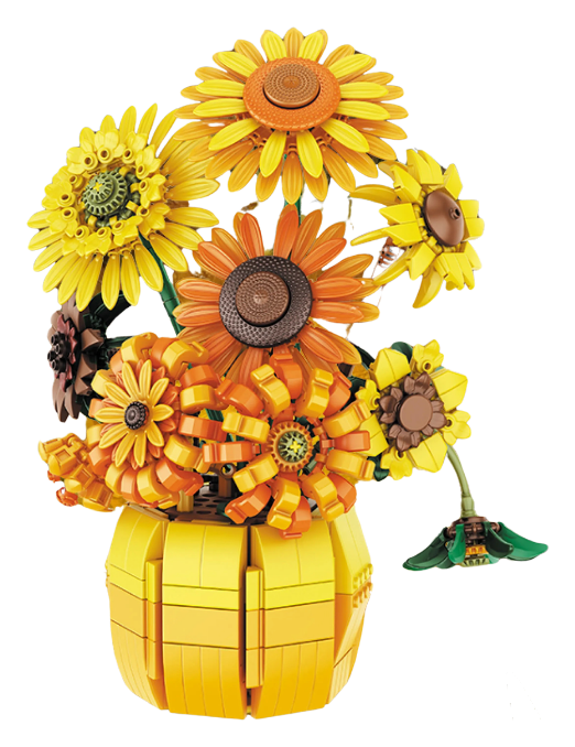 Bouquet de tournesols en briques